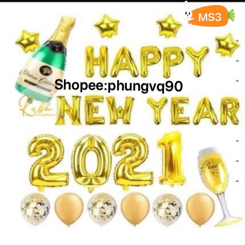 Set bóng trang trí Tết , Happy New Year 2022