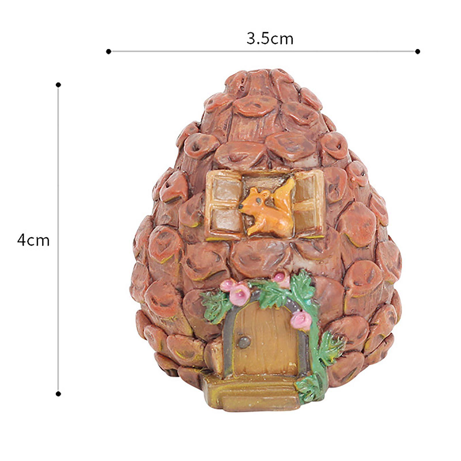 2Pcs Miniature Fairy Garden House Statue for Miniature Plant Pots Fairy