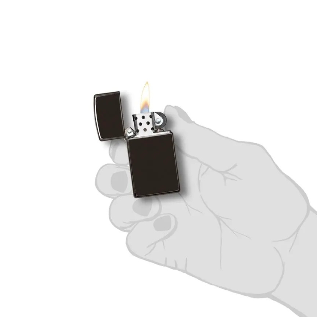 Bật Lửa Zippo Chính Hãng Mỹ Slim High Polish Black Đen Bóng Gương