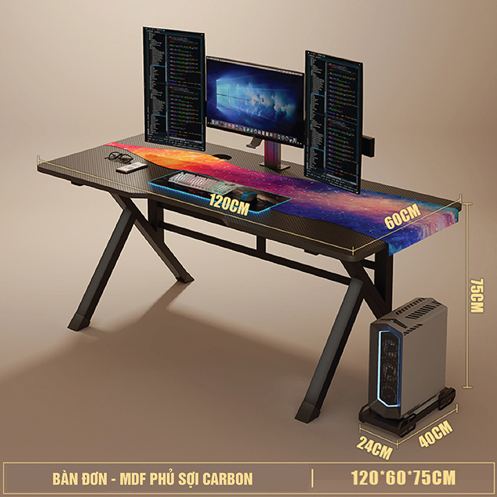 Bàn gaming mặt MDF Size 80