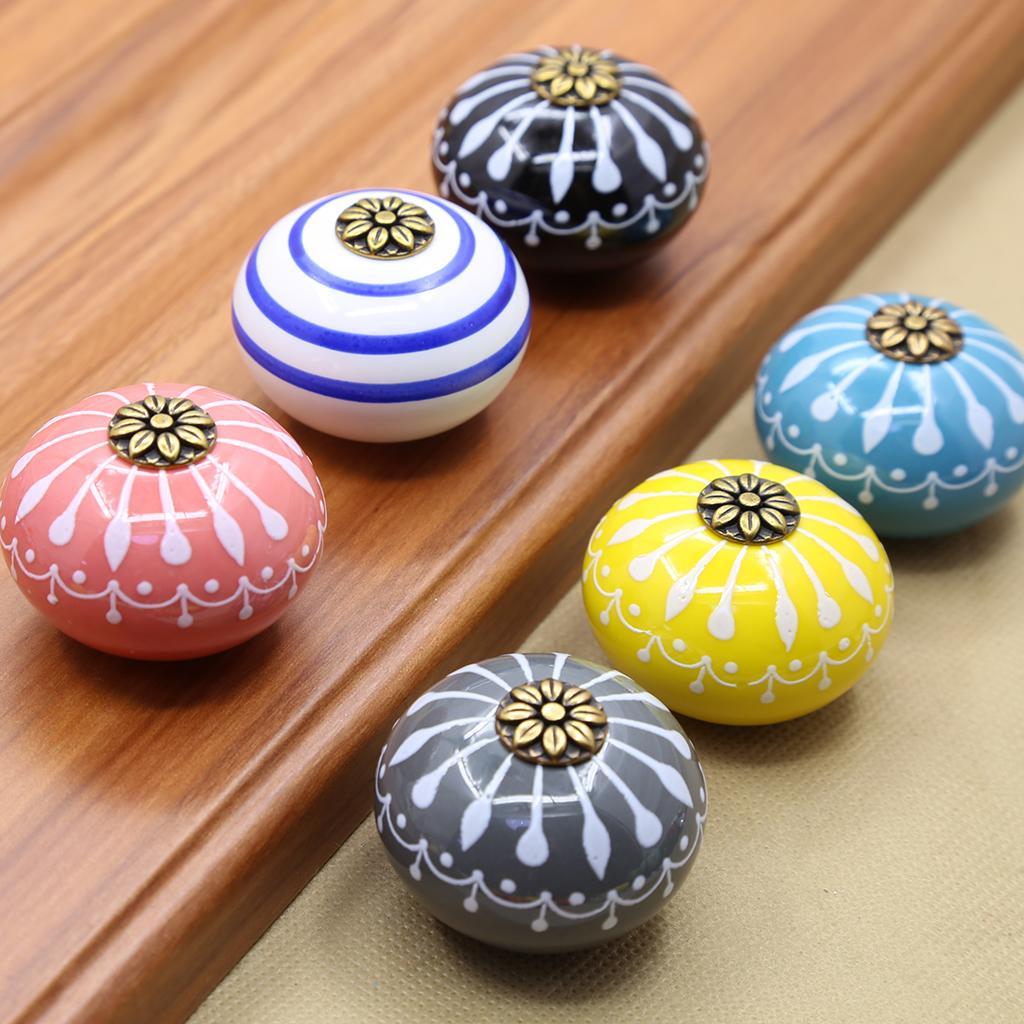 2xCeramic Cabinet Knobs Drawer Furniture Hardware Door Pull Handle Black