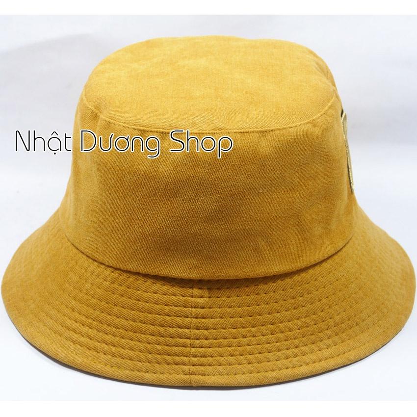 Mũ bucket vành cụp nhung thêu chữ C phong cách Nón tai bèo nam nữ unisex cao cấp