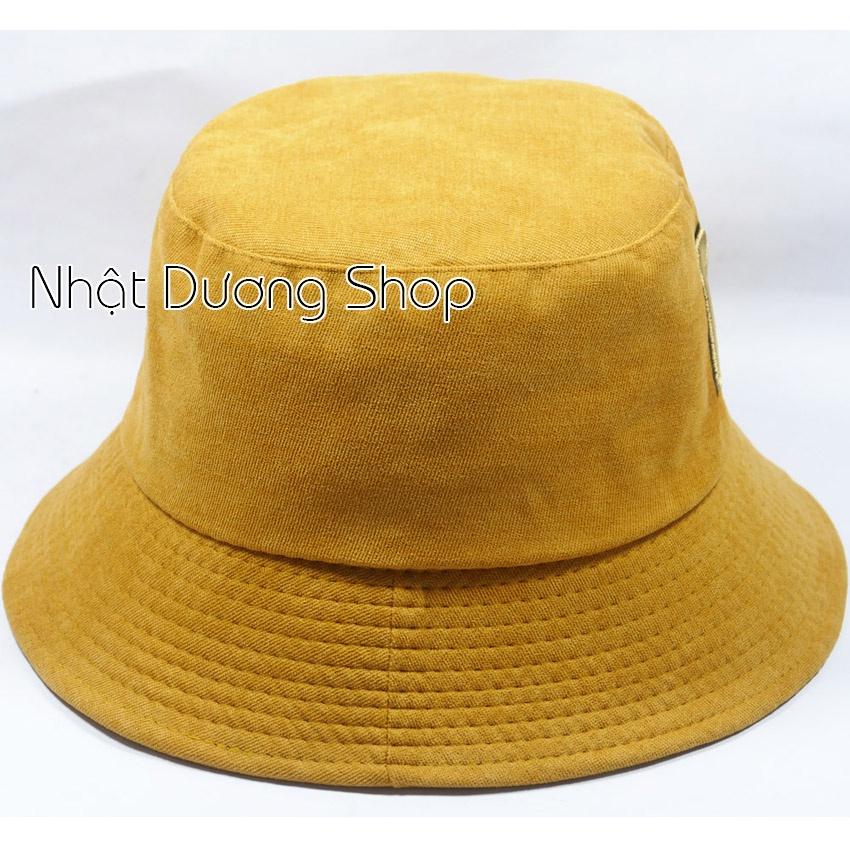 Mũ bucket vành cụp nhung thêu chữ C phong cách Nón tai bèo nam nữ unisex cao cấp