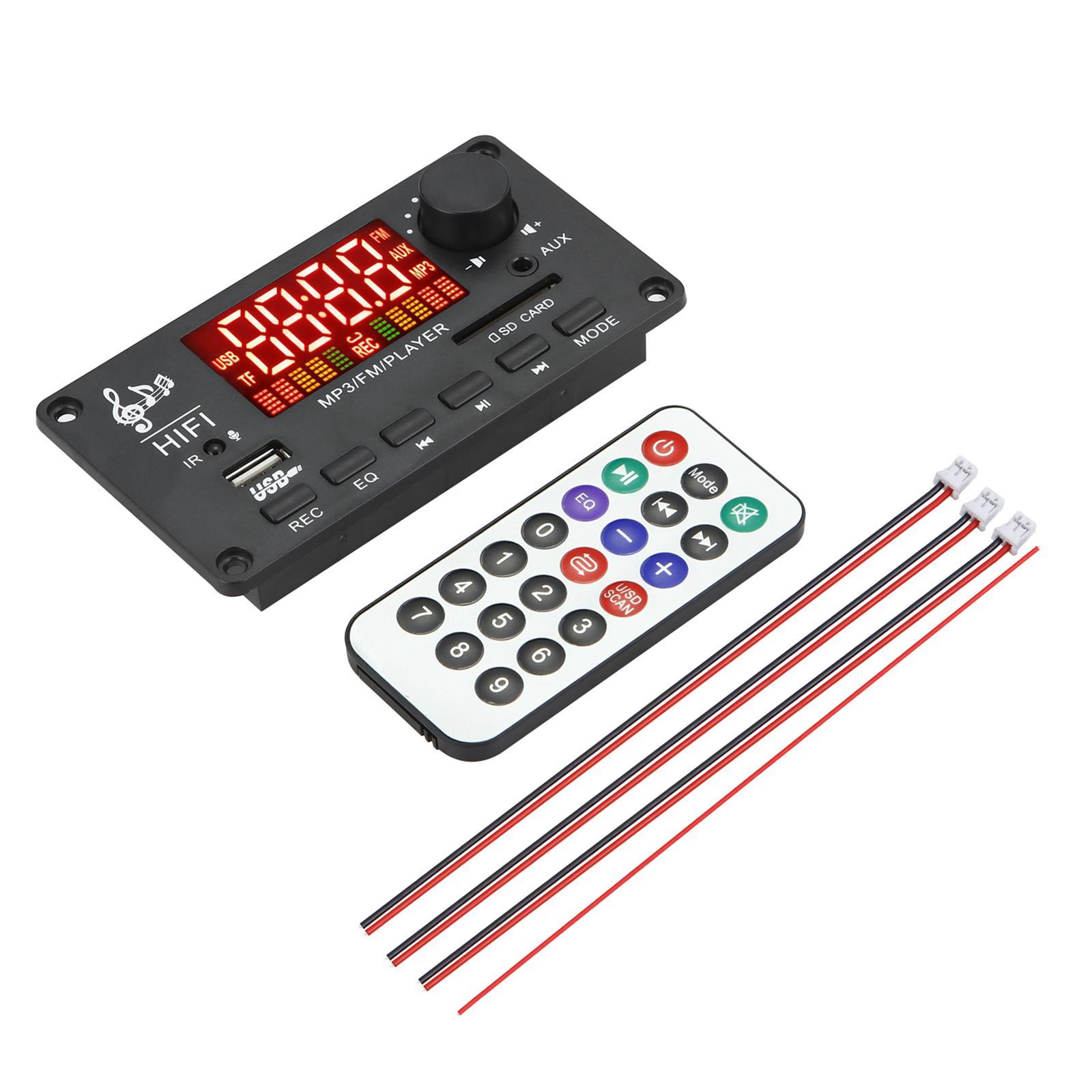 BT 5.0 MP3 Player Decoding Board 2x40W Durable for DIY Speaker Car Remote A
