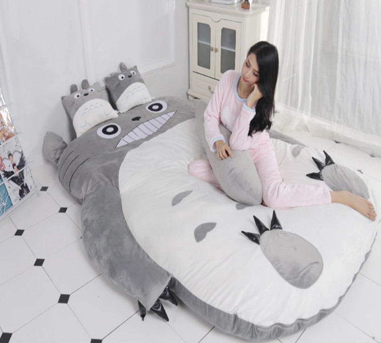 Đệm lười Totoro 1m4x2m cao cấp A làm bằng hạt xốp êm ái