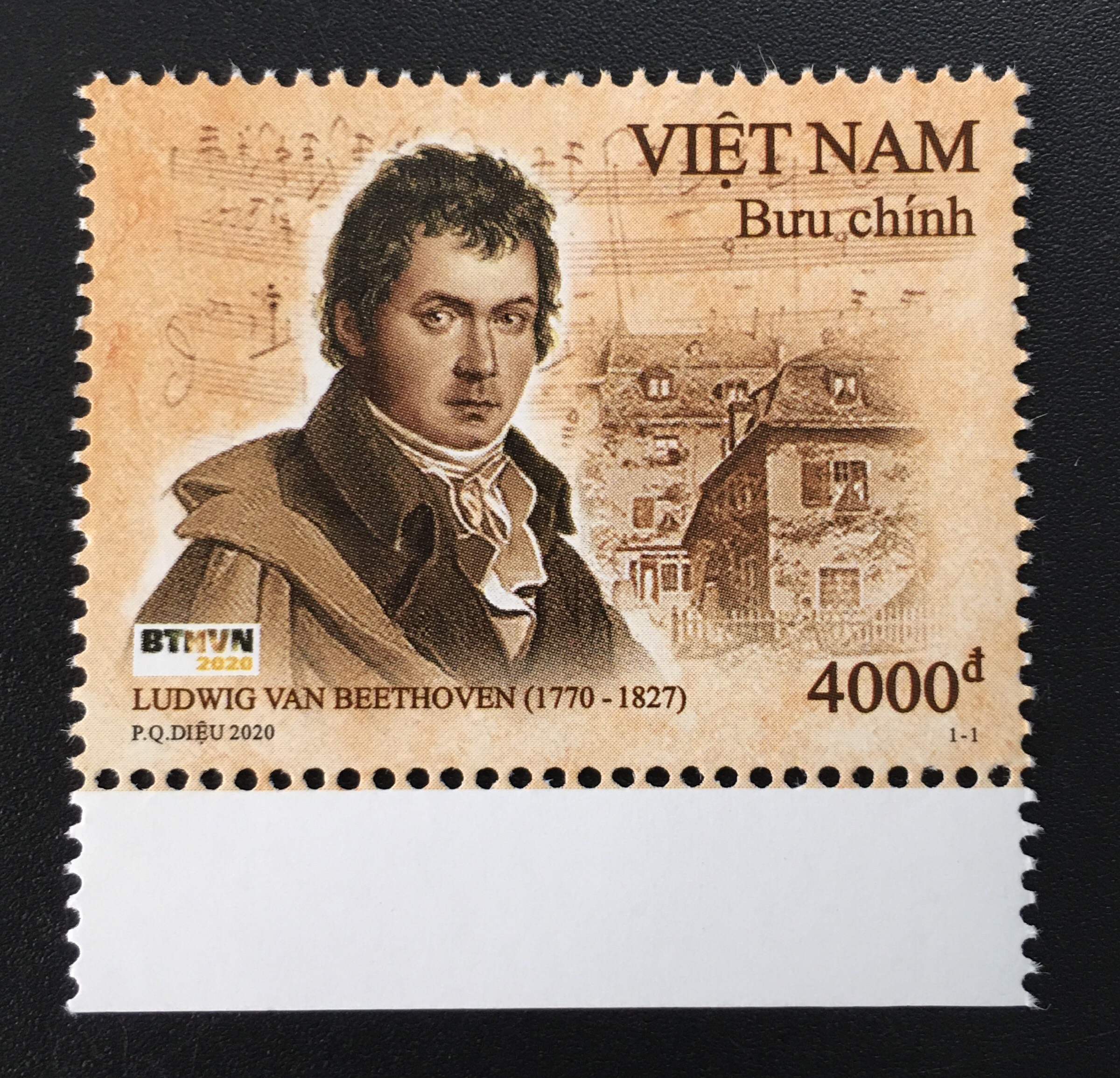 Bộ Tem Sưu Tầm Việt Nam 2020 Nhà Soạn Nhạc Beethoven Bloc + 1 Stamp