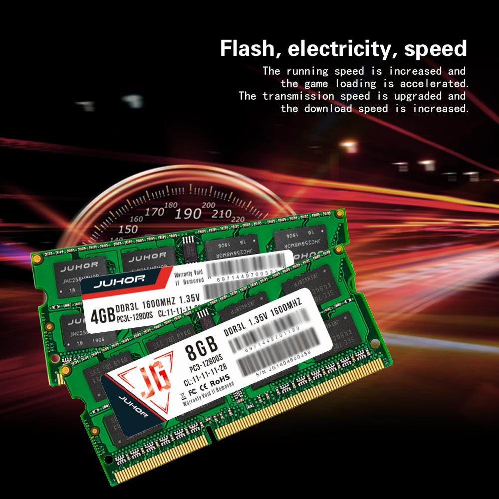 Máy tính xách tay JUHOR NB DDR3L 4GB 1600MHz 1.35V có Bộ nhớ PC RAM Tiêu thụ điện năng thấp