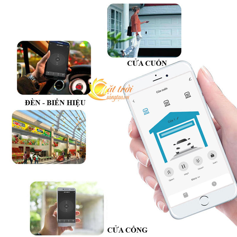 Bộ phát sóng điều khiển cửa cuốn bằng điện thoại Wifi Smart Life công suất lớn