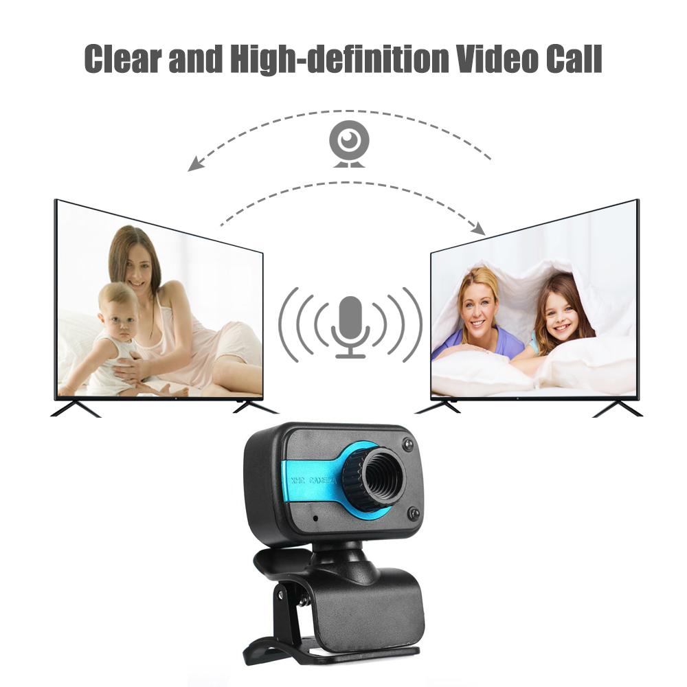 USB 2.0 Digital Web Camera Clip-on with Microphone for Laptop Desktop Video Calling