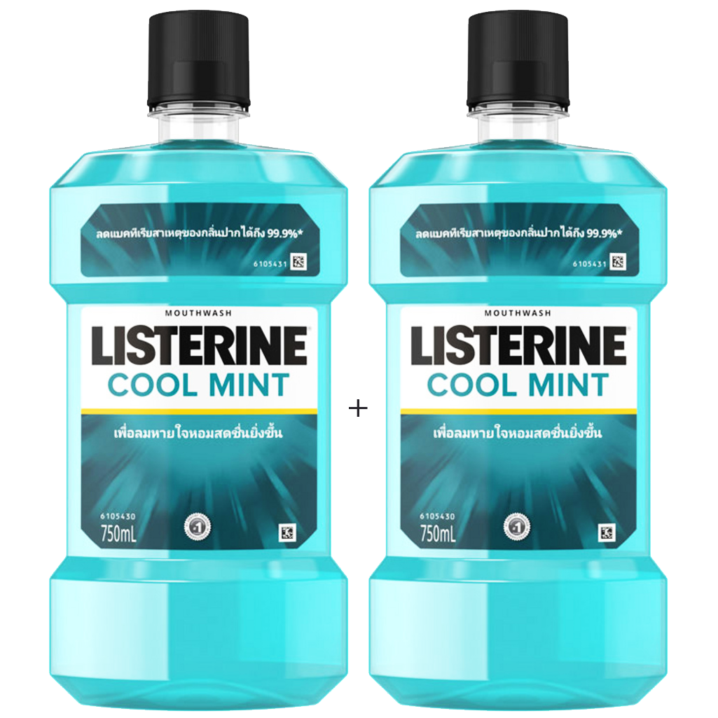 Combo 2 chai nước súc miệng Listerine Cool Mint Hương Bạc Hà 750ml/chai