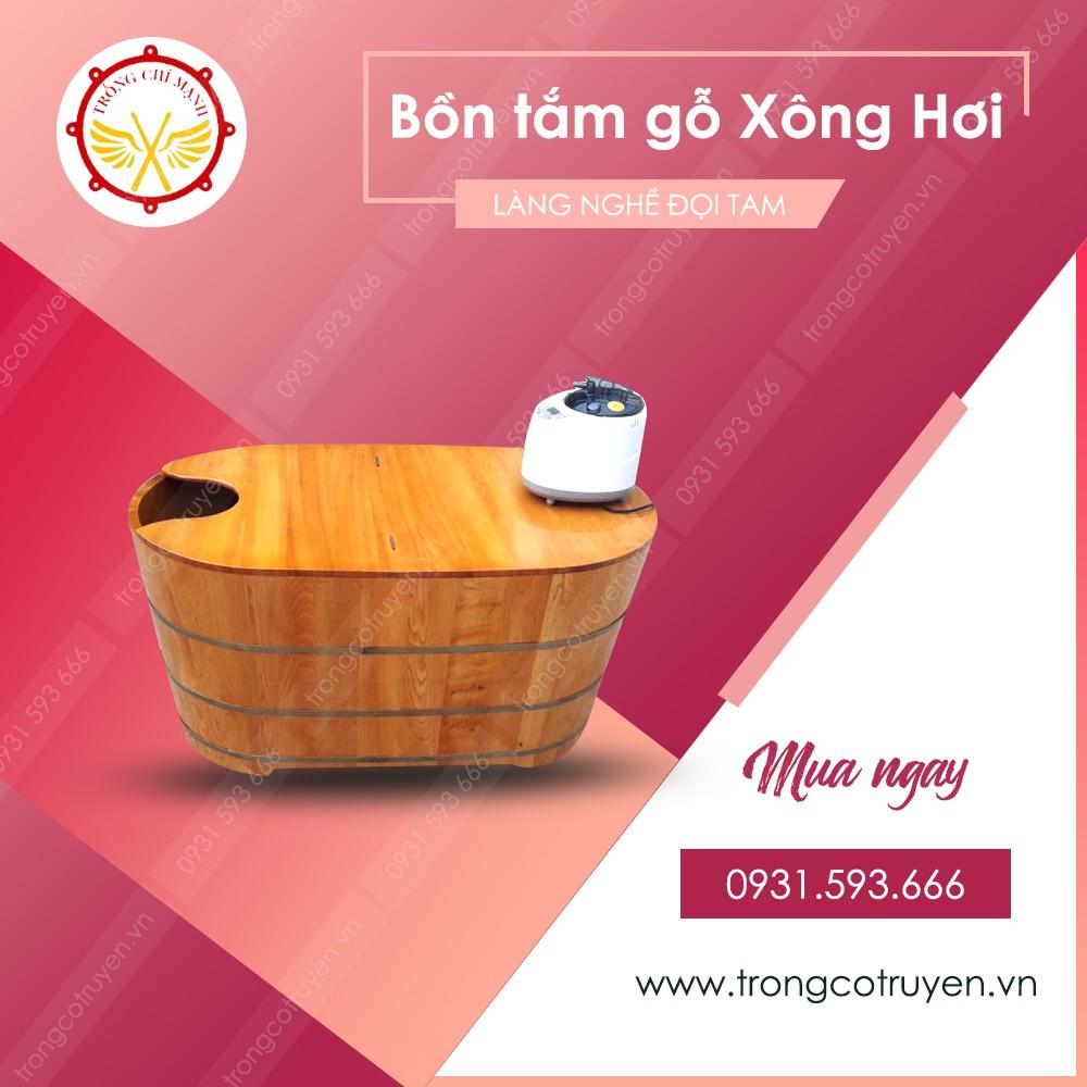 Bồn tắm gỗ xông hơi bầu dục gỗ thông nhập khẩu BTG03