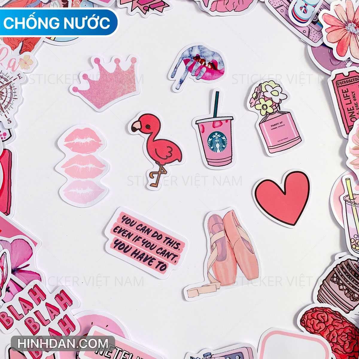 Sticker màu Hồng Đào dễ thương - Peachy - Dán Trang Trí - Chất Liệu PVC Cán Màng Chất Lượng Cao Chống Nước, Chống Nắng, Không Bong Tróc Phai Màu