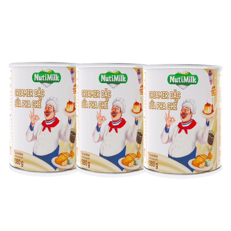 Combo 3 Lon Creamer đặc có đường Nuti Lon 380g CB3.SDL01TI NUTIFOOD