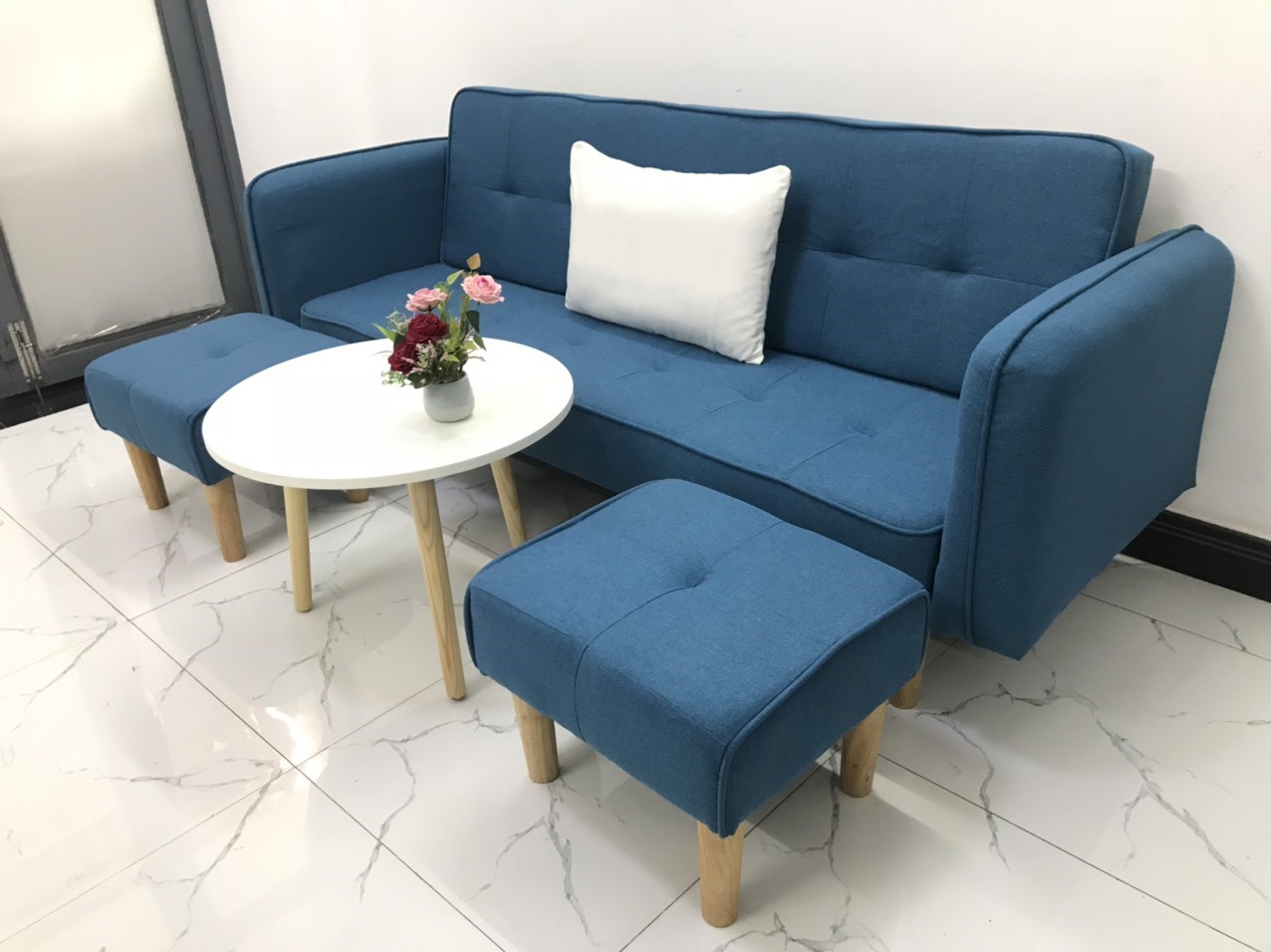 Bộ ghế sofa giường sofa bed tay vịn phòng khách sopha sivali06 salon