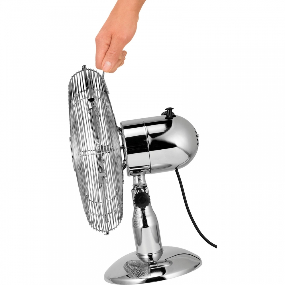 Quạt Để Bàn UNOLD 86830 Mạ Crome Cao Cấp - Nhập Khẩu Đức 3 Tốc Độ Gió, Chống Bám Bụi Làm Mát Sâu Êm Dịu Công Suất 35 W - Hàng Nhập Khẩu