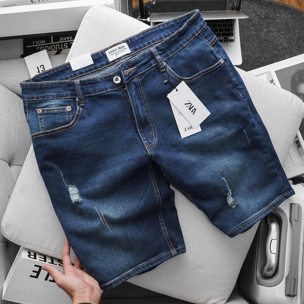 Quần short jean nam bigsize 80 - 130kg - tông xanh