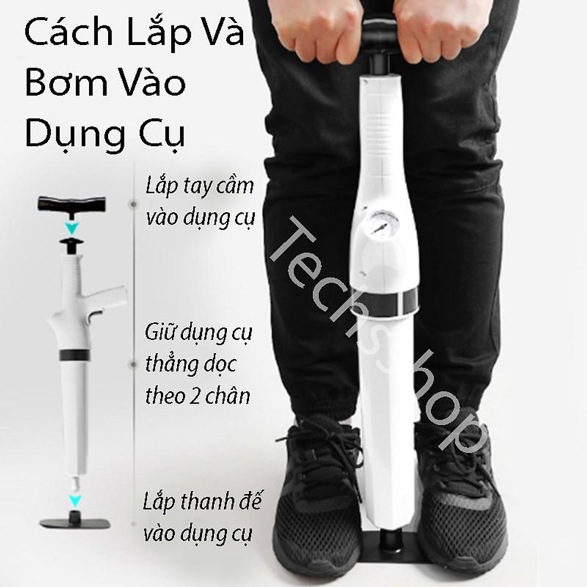 Cây thông tắc bồn cầu, nhà vệ sinh đa năng thế hệ mới- Dụng cụ thông tắc bồn cầu, cống bằng khi nén áp lực siêu mạnh bơm liền thân - Hàng Chính Hãng