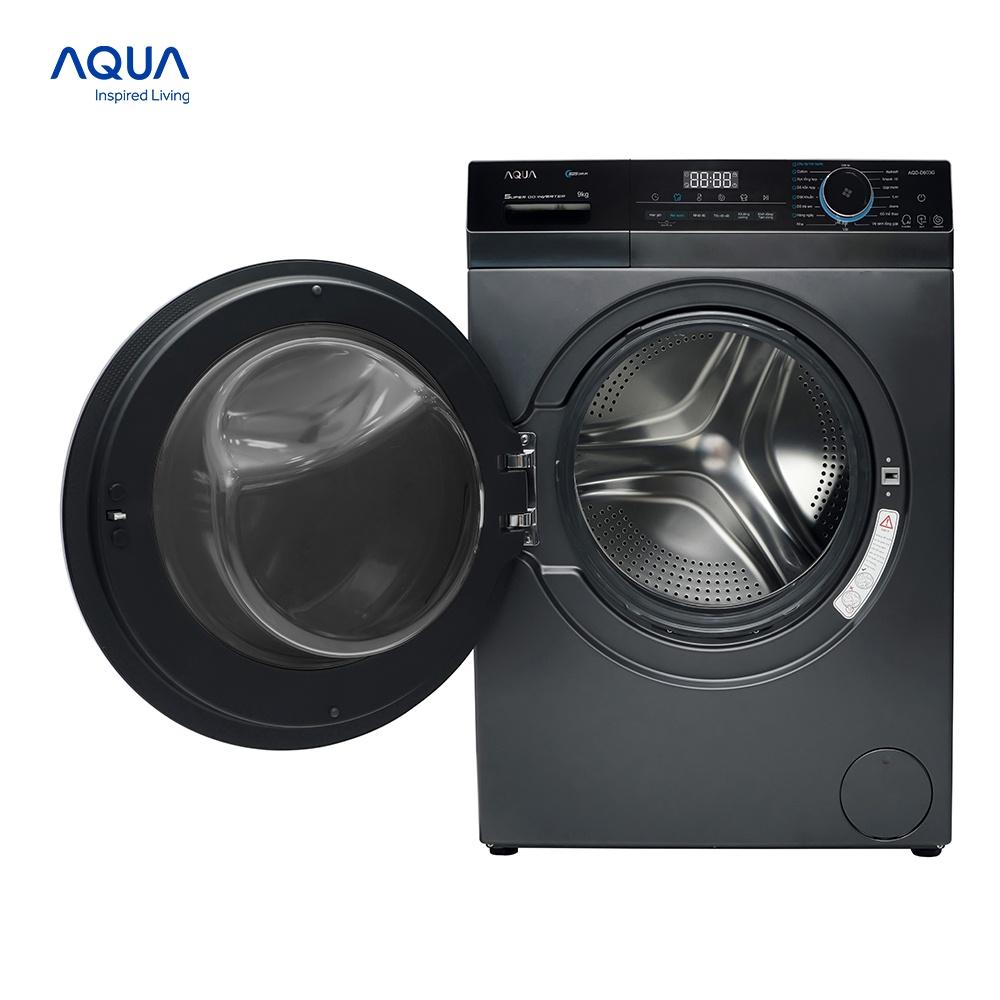 Máy giặt cửa trước Aqua 9kg AQD-D903G.BK - Hàng chính hãng - Giao hàng Toàn Quốc