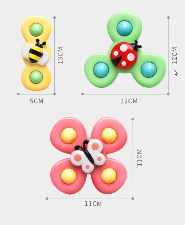 Bộ 3 Con Quay Spinner Đồ Chơi Trong Nhà Chong Chóng Gắn Tưởng Có Tiếng Lục Lạc - Mẫu Dày Đẹp