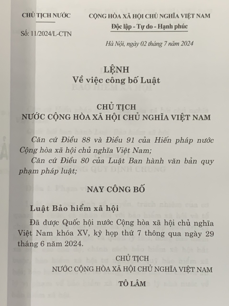 Luật Bảo hiểm xã hội năm 2024