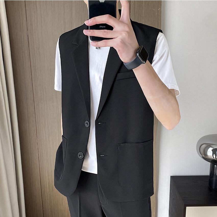 Vest nam, Áo Vest nam cộc tay, chất liệu Polyester dáng suông không nhăn, không nhàu, không phai màu, mã N47