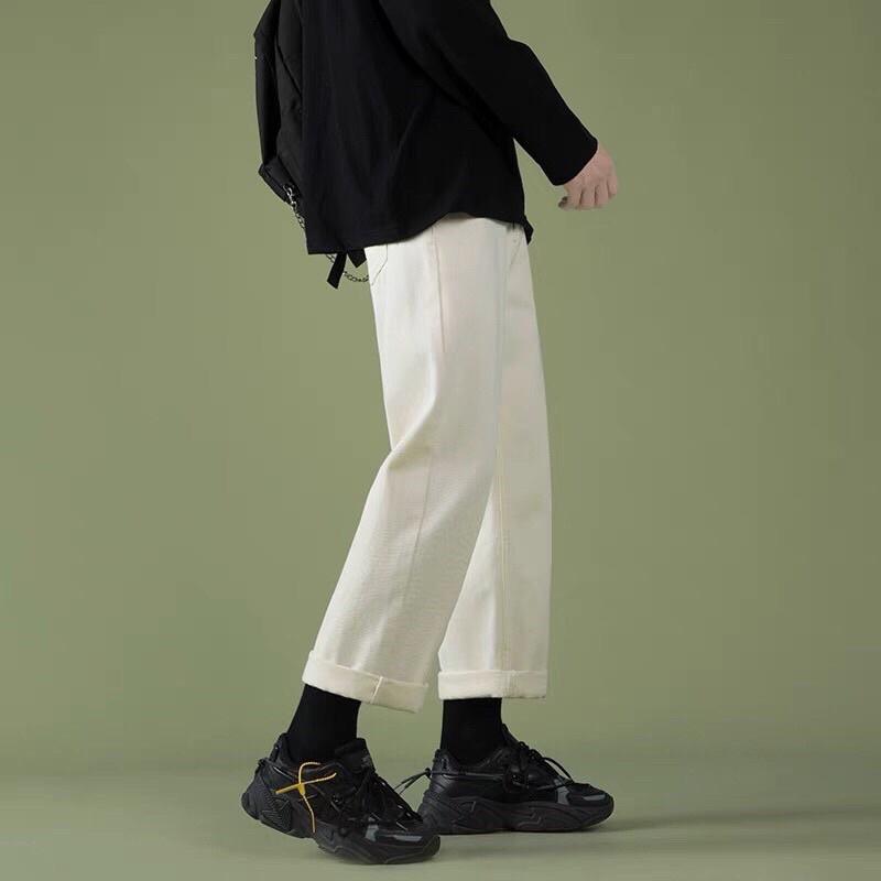 Quần Kaki Ống Rộng Dáng Suông Kaki Nam Nữ Ulzzang