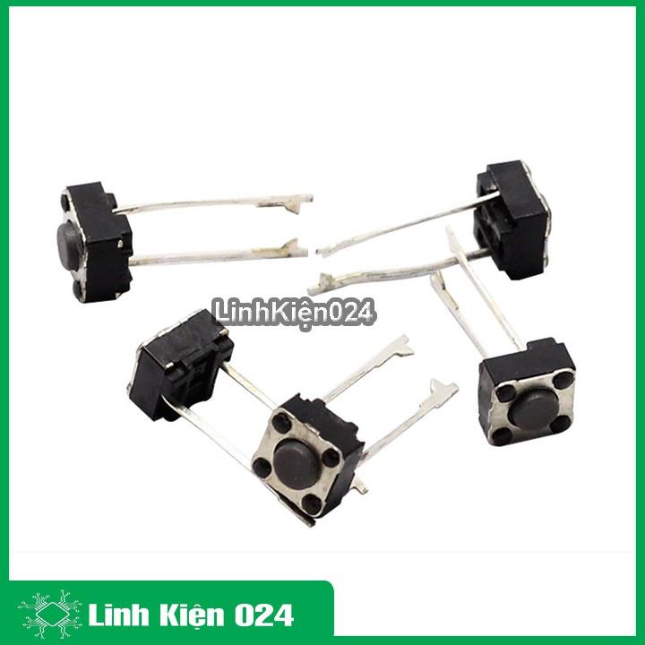 Bộ 10 Nút Nhấn 2 Chân Vuông Đen 6x6x5mm