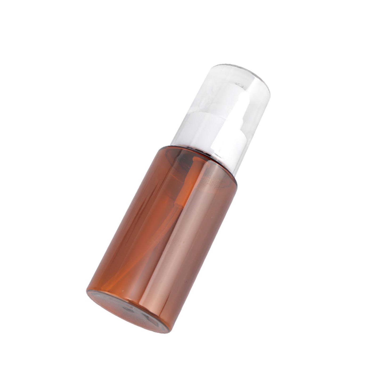 6 chai xịt rỗng bằng nhựa PET màu nâu trong suốt có nắp đậy 60g, dùng đựng dầu gội, sữa rửa mặt, nhỏ gọn tiện dụng