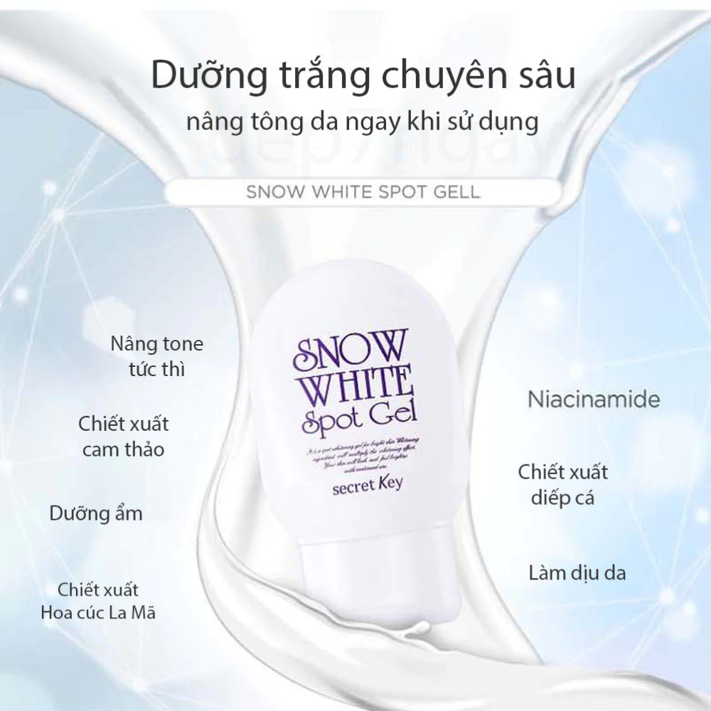 Gel giảm thâm Secret Key Snow White Spot an toàn cho da 65g