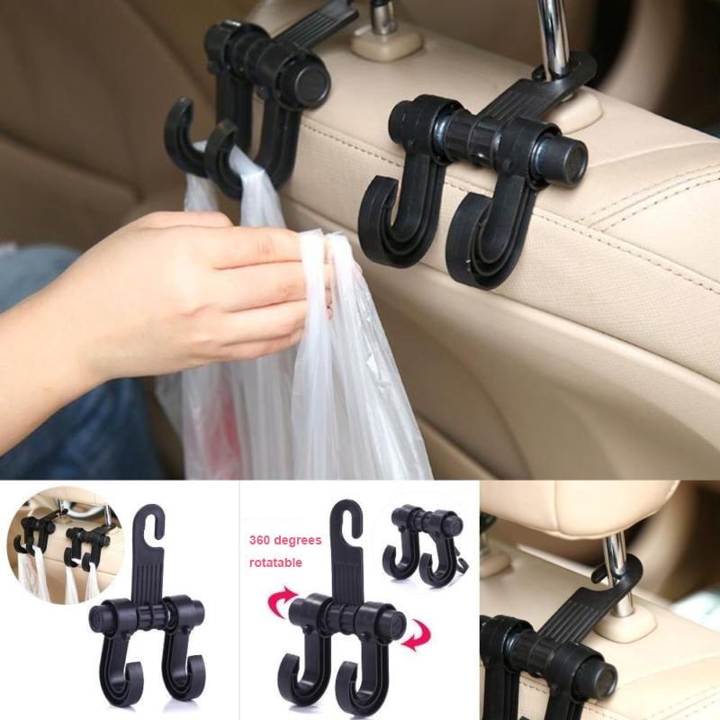 Set 2 Móc Đôi Treo Đồ Gắn Ghế Sau Xe Hơi Tiện Dụng Giá Đỡ Chịu Sức Nặng Lớn Tiện Lợi Nhỏ Gọn