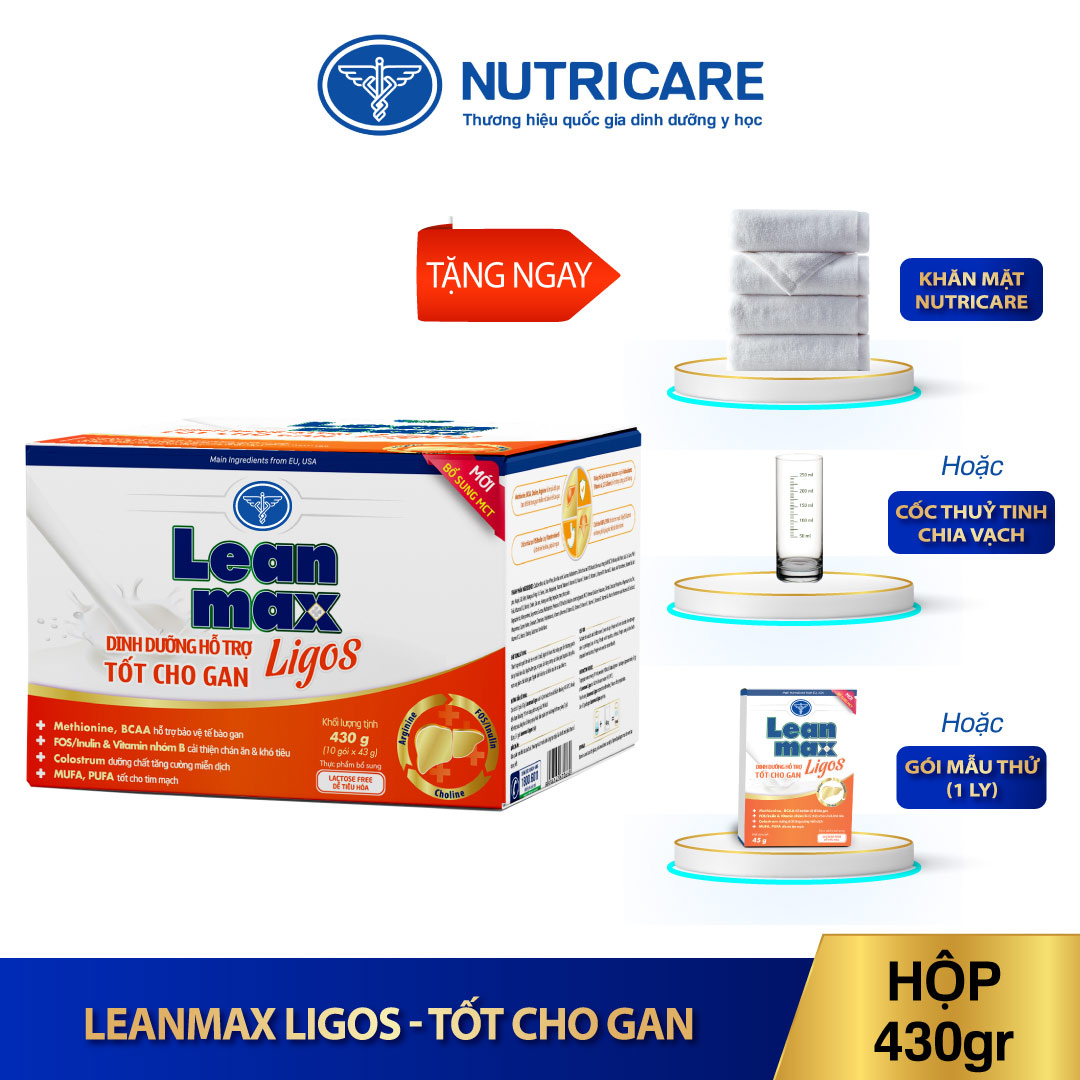 01 hộp sữa Leanmax Ligos 430g - Dinh dưỡng cho bệnh nhân gan, suy gan