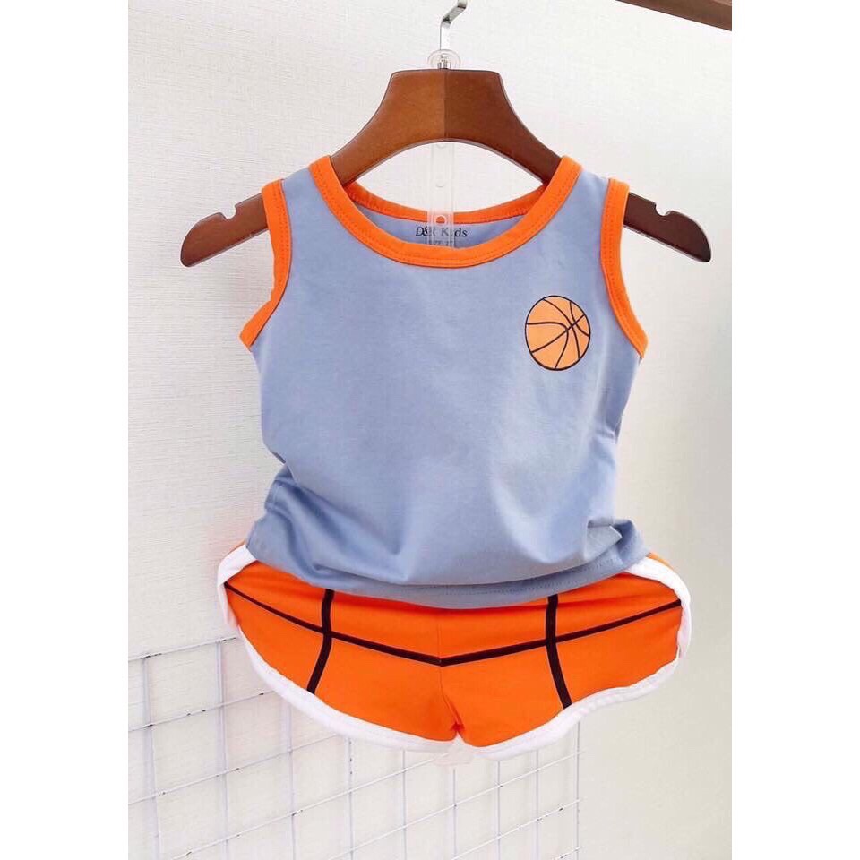 Bộ quần áo ba lỗ phong cách thể thao cho bé từ 9-18kg