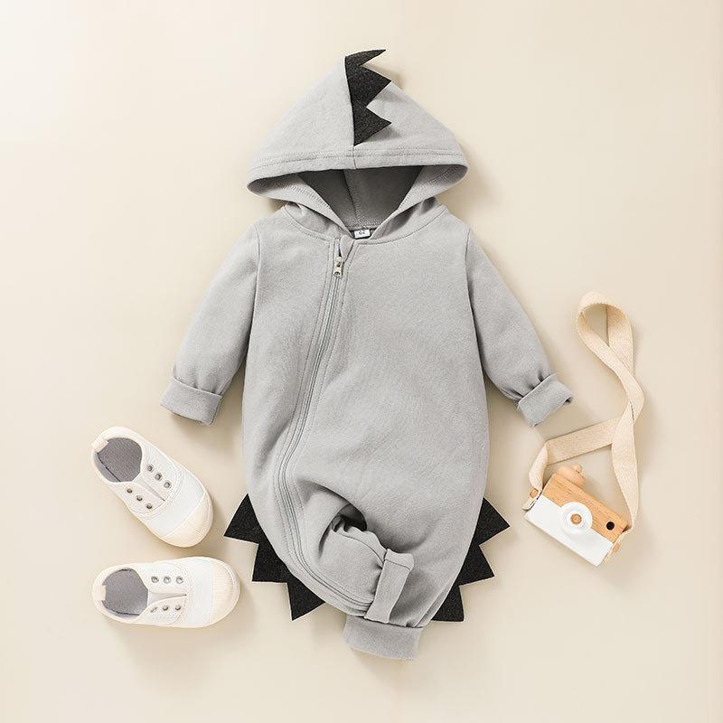 Hoạt Hình Cho Bé Có Mũ Trùm Đầu Rompers Khủng Long Cho Bé Gái Áo Hoodie Dài Tay Sơ Sinh Bé Trai Quần Áo