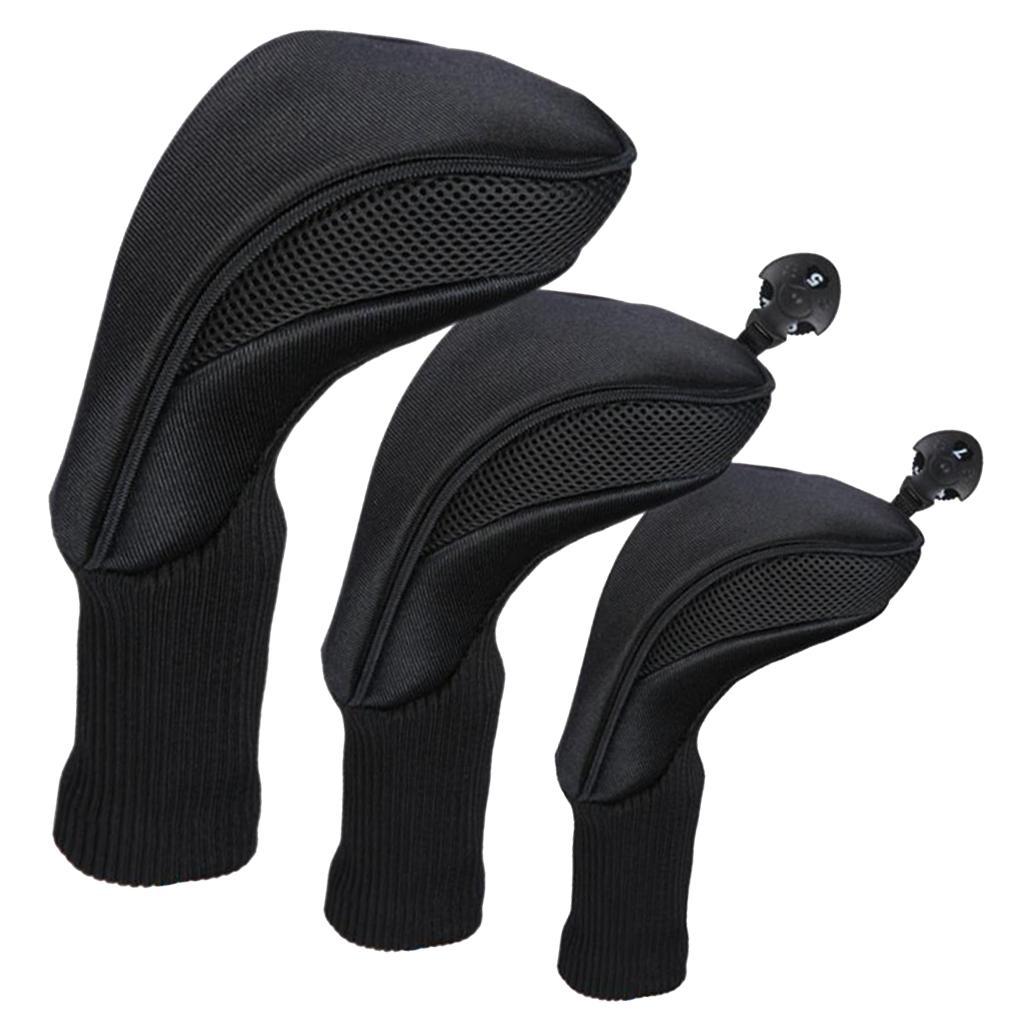 3pcs Golf Club Headcover 460cc Hybrid Driver Wood Head Cover No. 1 3 5