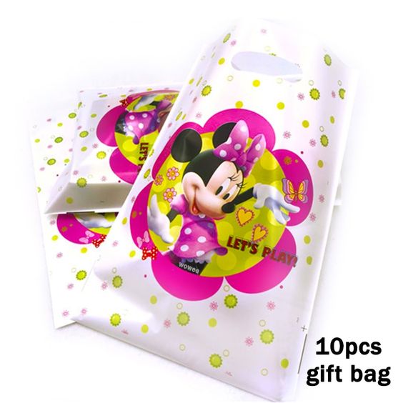 10 túi quà Party gift bag 17 x 25 cm hình chuột Minnie