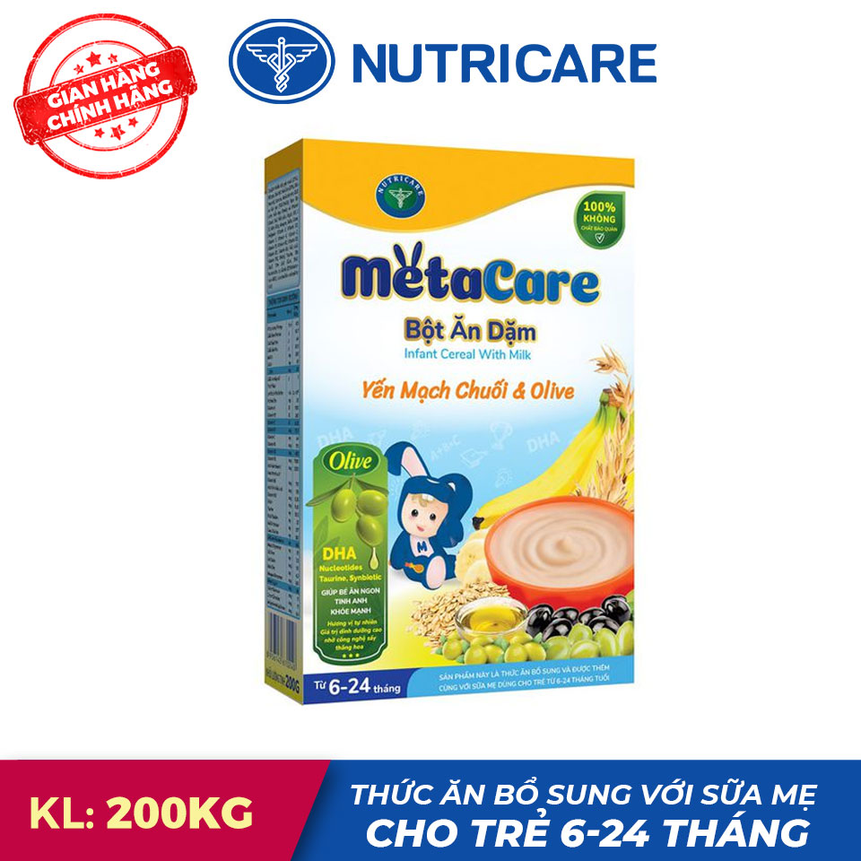 Bột ăn dặm Metacare Yến Mạch Chuối &amp; Olive