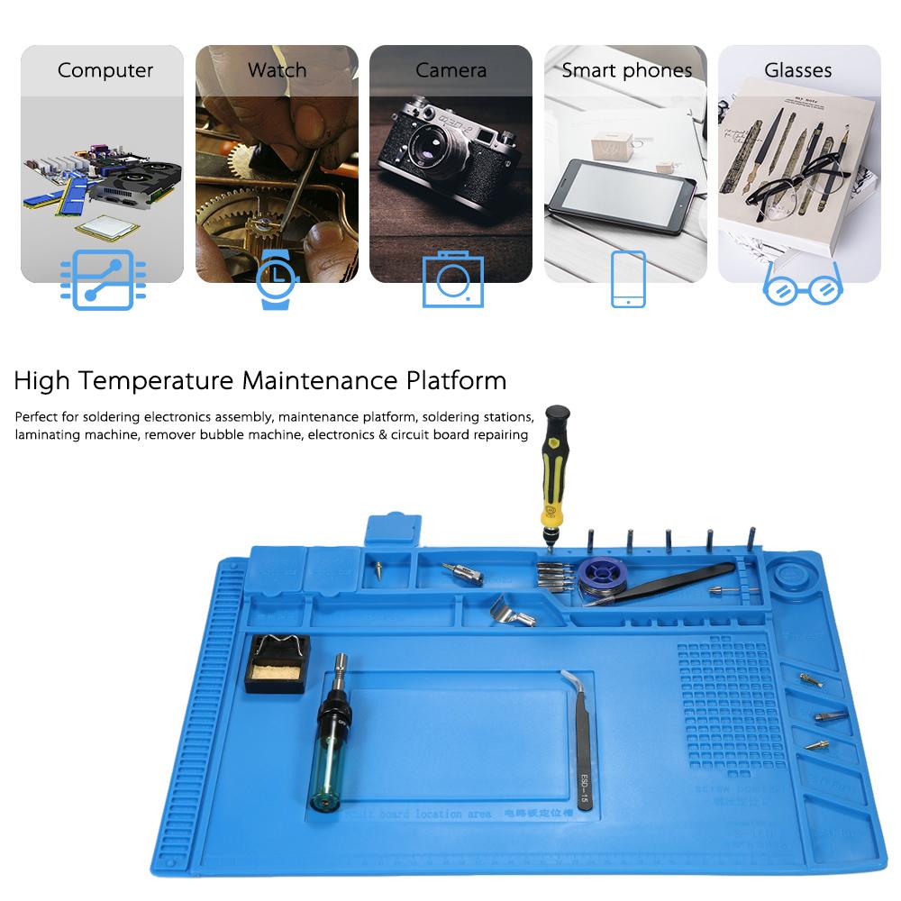 S-160 Magnetic Heat-resistant Soldering Mat Silicone Soldering Station Insulation Pad Repairing Tools Maintenance