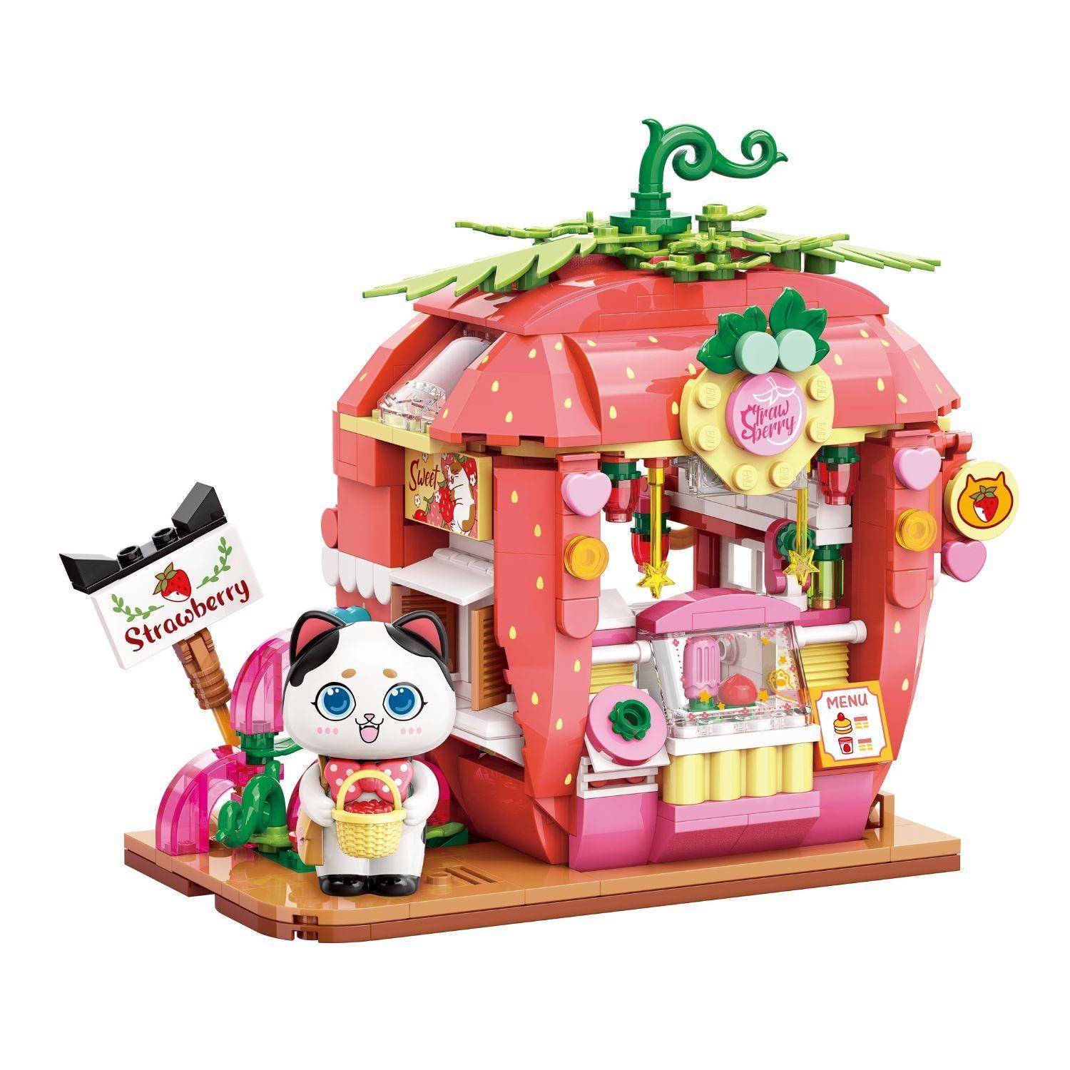 Đồ Chơi Lắp Ráp Lovely Street Tuxedo Cat Strawberry House - Keepplay K28008 (350 Mảnh Ghép)