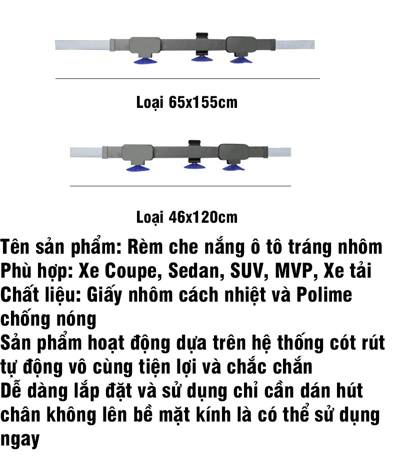 Rèm chắn nắng kính lái ô tô REM- Tấm phản quang che taplo xe hơi, Tấm che kính chắn gió