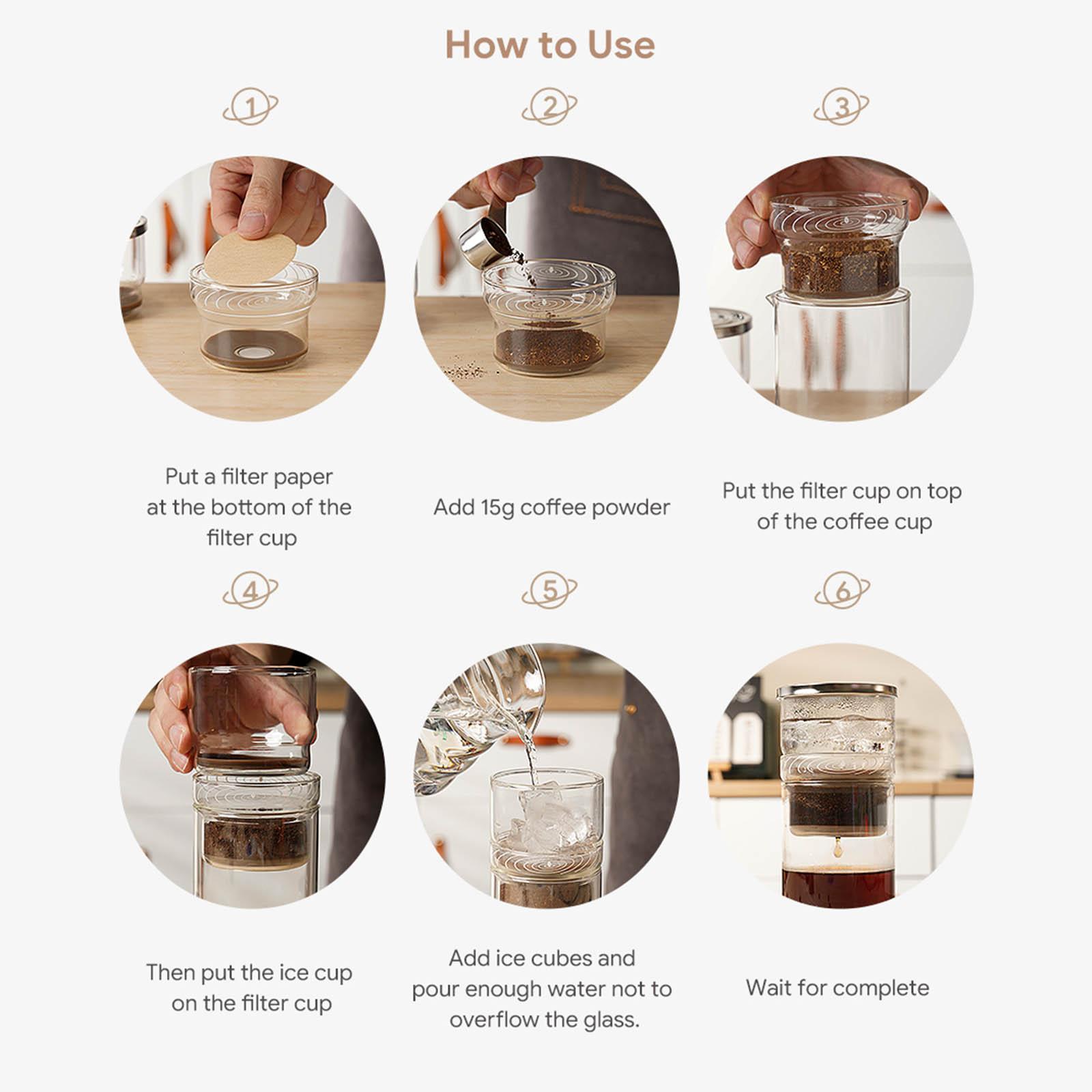 300ml Cold Brew Coffee Maker Drip Coffee Maker Ice Drip Pot for Home Cafe