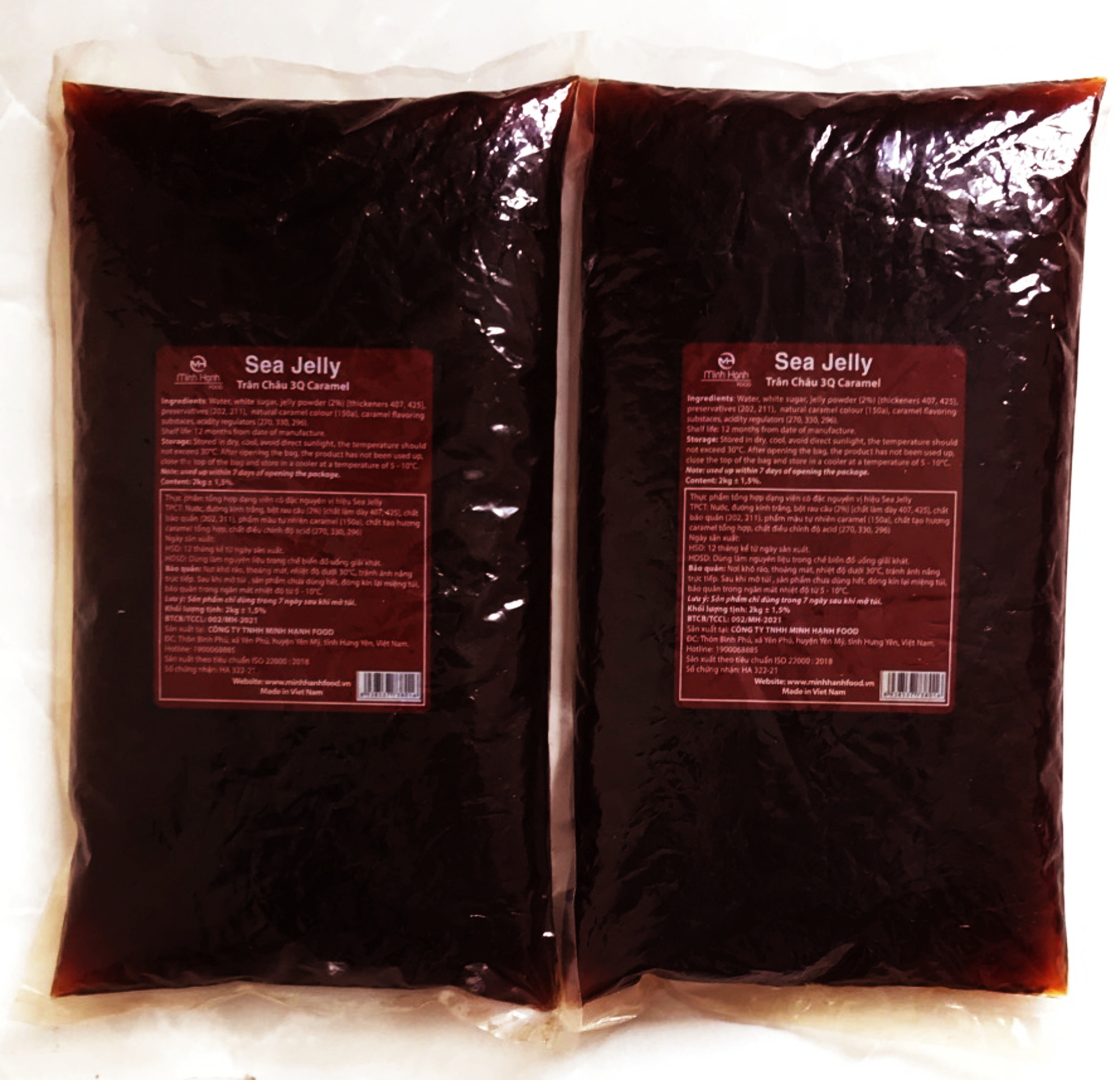 Combo 2 gói Trân Châu đen 3Q Sea Jelly 2 kg / Thạch 3Q Caramel Sea Jelly