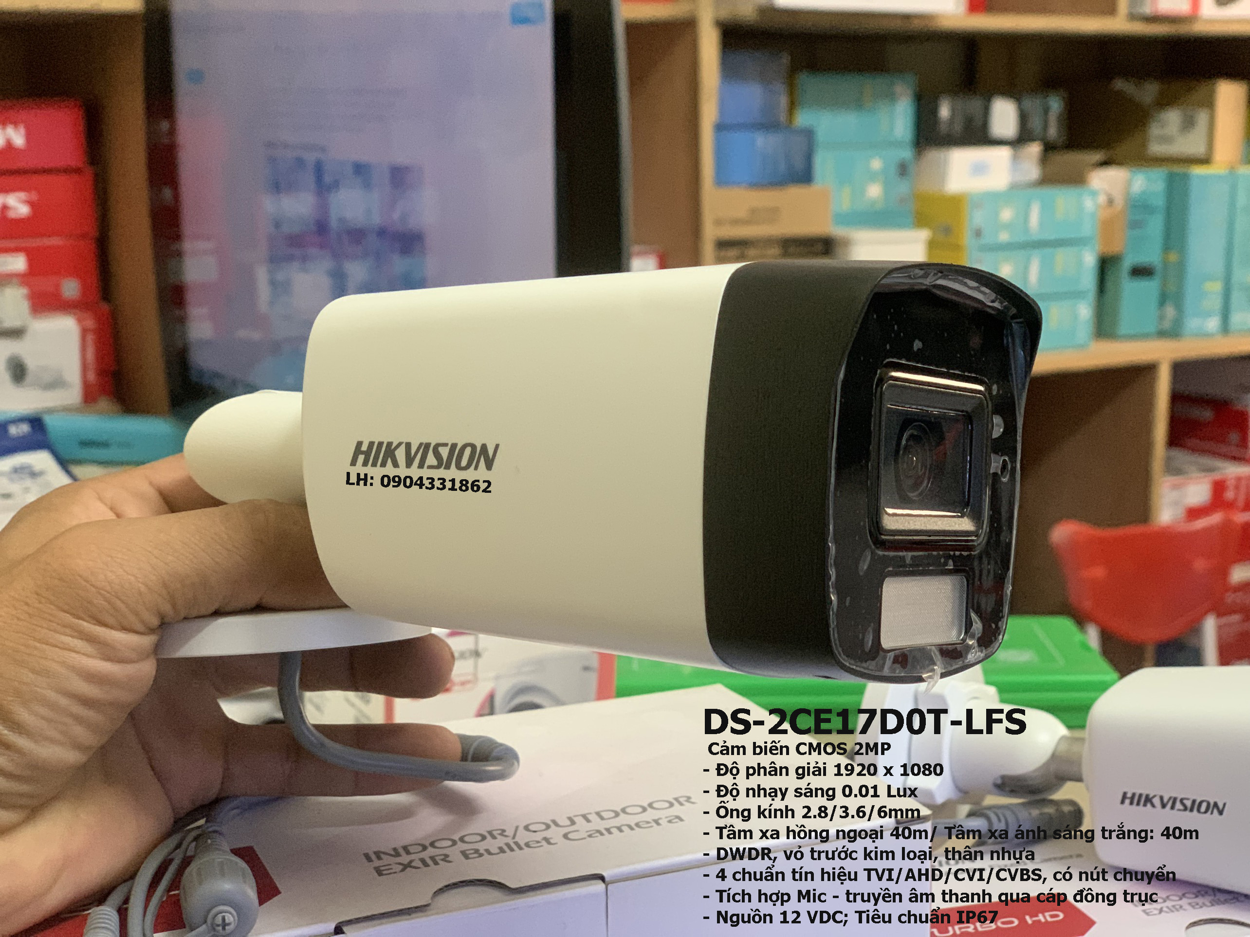 Camera Hikvision 2.0Mp full color tích hợp MIC  sử dụng với đầu ghi hình . DS-2CE16D0T-LFS, DS-2CE76D0T-LMFS, DS-2CE17D0T-LFS - Hàng chính hãng