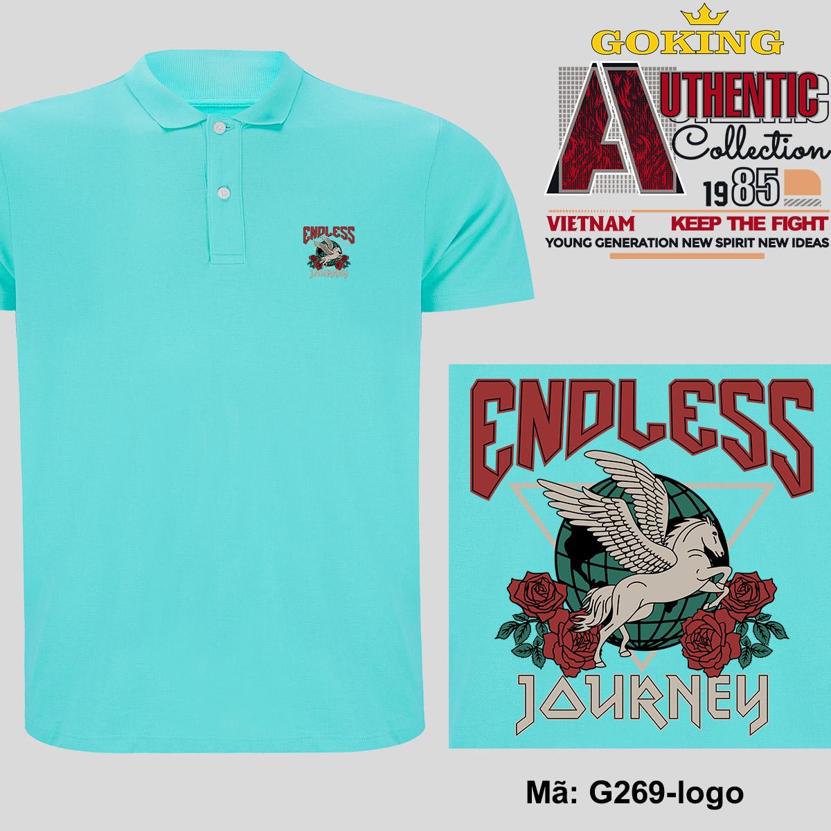 Endless Journey, Mã Logo.g269. Áo Thun Polo Cổ Bẻ Cho Nam Nữ, Form Unisex. Áo Phông Cổ Trụ Hàng Hiệu Goking, Quà Tặng Cao Cấp Cho Gia Đình, Cặp Đôi, Doanh Nghiệp - Biển - M Khoảng 54 - 60Kg