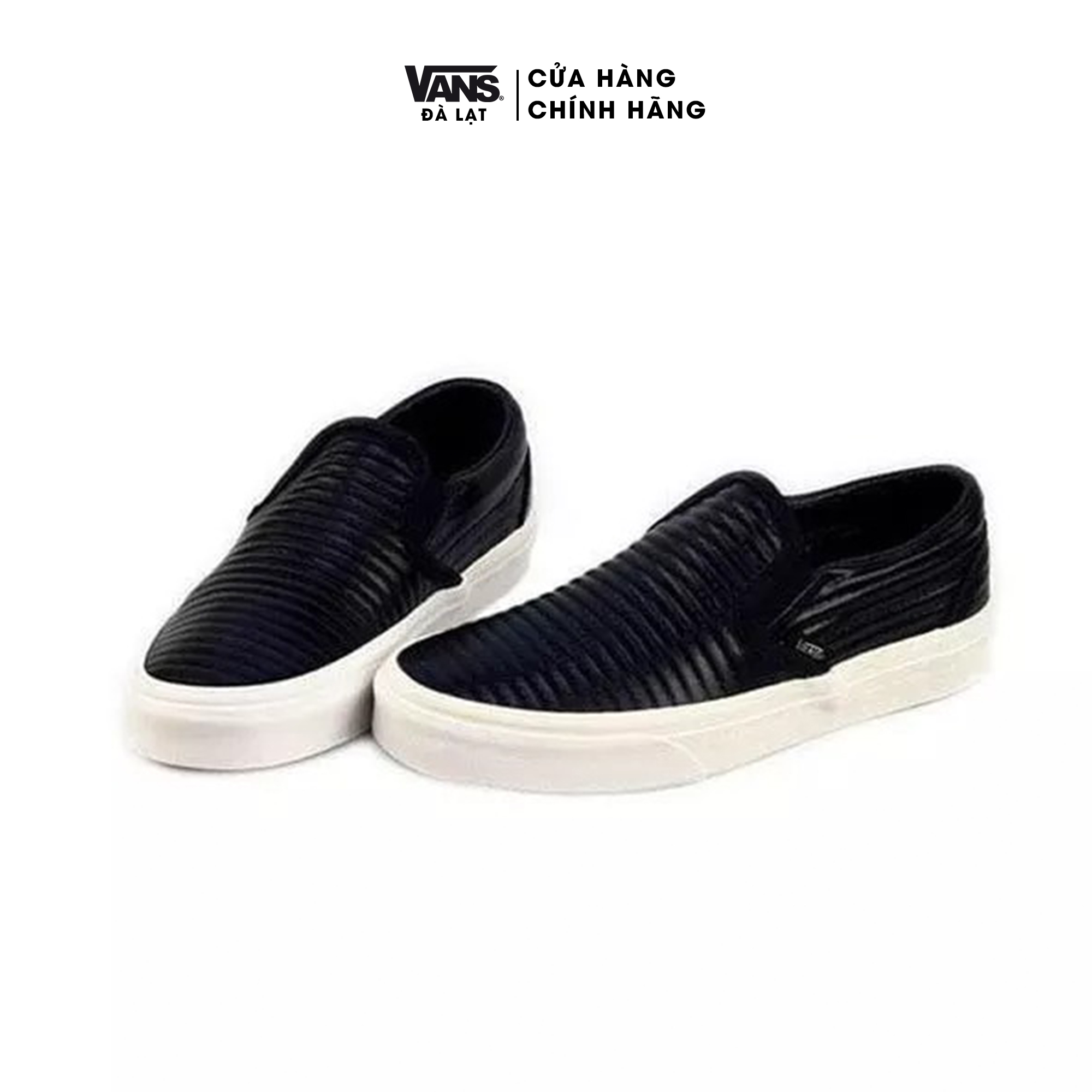 Giày Vans Sneaker nữ - VANS MOTO LEATHER CLASSIC SLIP-ON BLACK VN0A38F7OGG Giày slip on