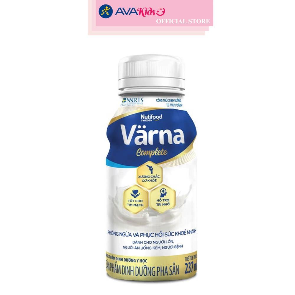Lốc 6 chai sữa bột người lớn pha sẵn Nutifood Varna Complete hương nhạt thanh 237 ml