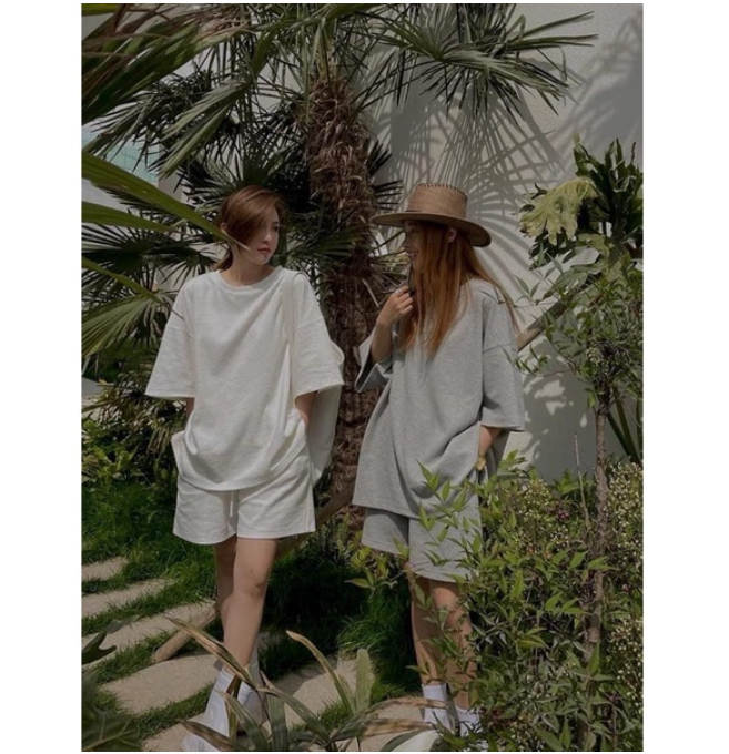 Bộ đồ nữ áo tay lỡ quần sooc dáng thụng chất tổ ong freesize thời trang mùa hè trẻ trung năng động