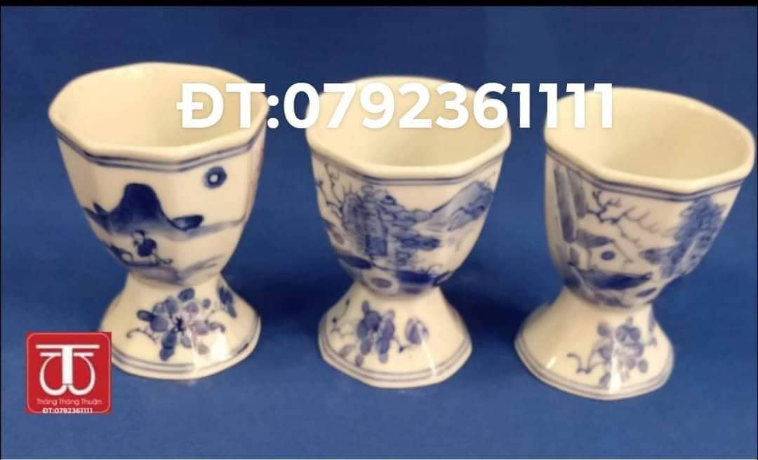 LY NƯỚC VẼ SƠN THUỶ CAO 6CM ĐK LY4,5CM