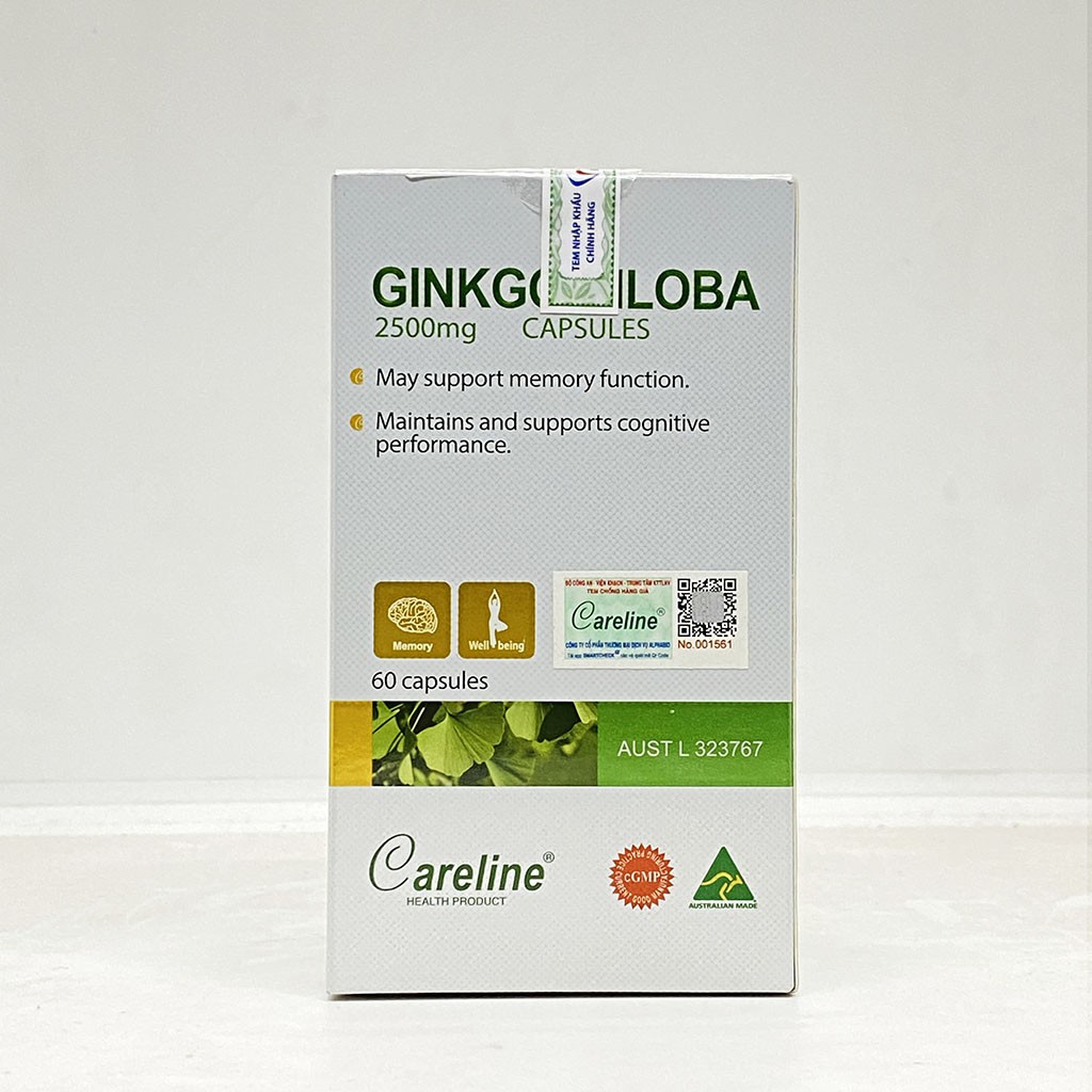 Thực phẩm chức năng Careline Ginkgo Biloba 2500Mg - Viên uống bổ não