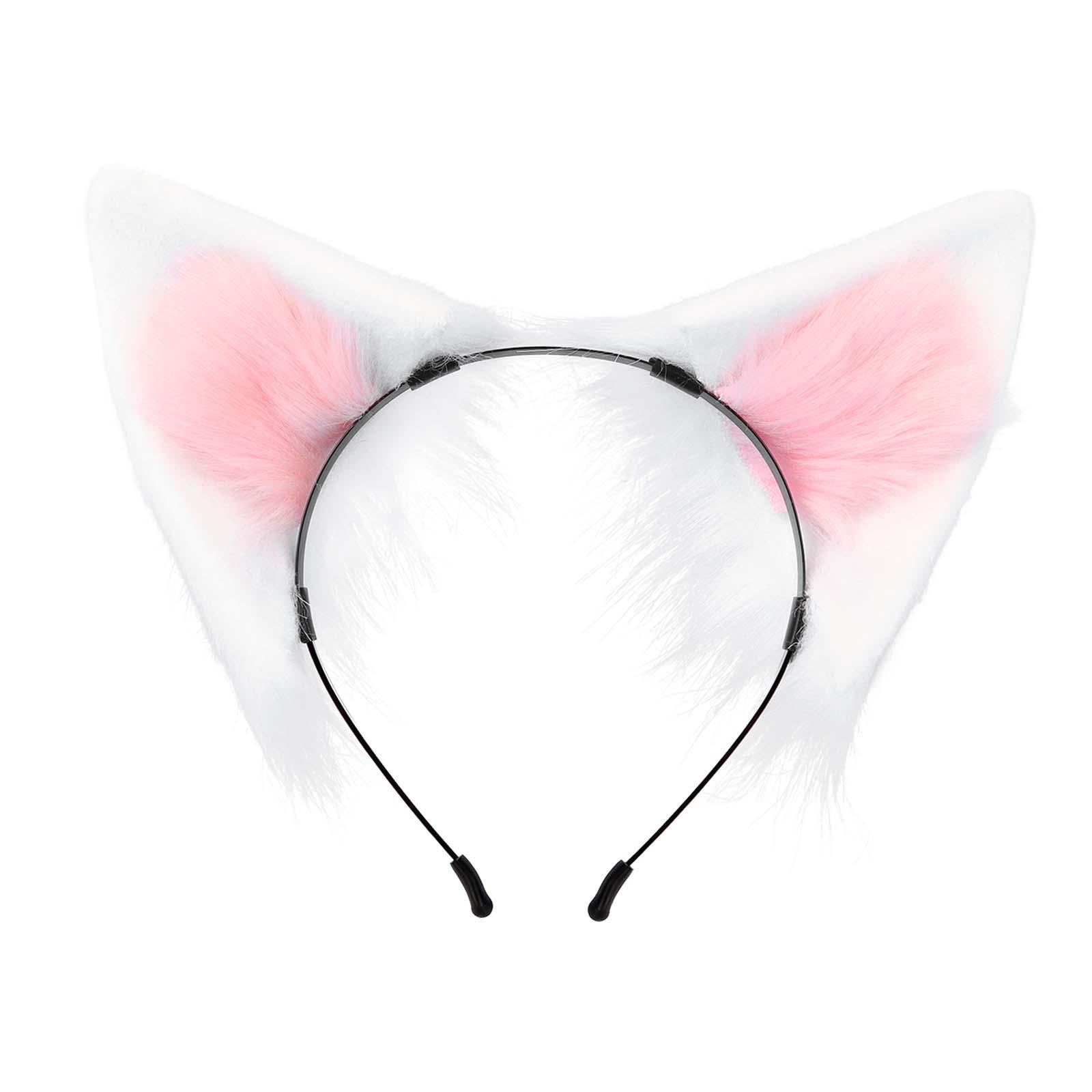 Ears Headband Adult, Plush Animal Headband Faux Cute Photo Props Hair Accessories Cosplay Headwear Hair Hoop with Ears for Fancy Dress Decor