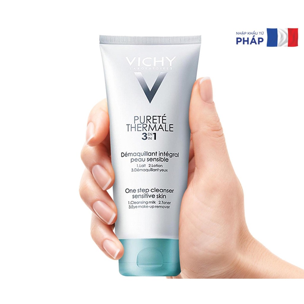 Sữa Rửa Mặt Tẩy Trang 3 Tác Dụng VICHY Purete Thermale One Step Cleanser (3 In 1) 200ml - TẶNG MÓC KHÓA